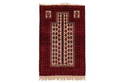 Lot 322 - A FINE BALOUCH PRAYER RUG, NORTH-EAST PERSIA