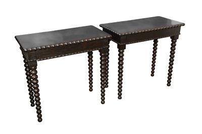 Lot 300 - A PAIR OF CONTEMPORARY WILLIAM YEOWARD STRATHAVEN EBONISED SIDE TABLES