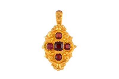 Lot 169 - A SPINEL AND GARNET BROOCH/PENDANT
