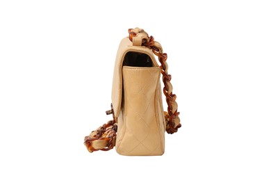 Lot 293 - Chanel Beige Resin Medium Single Flap Bag