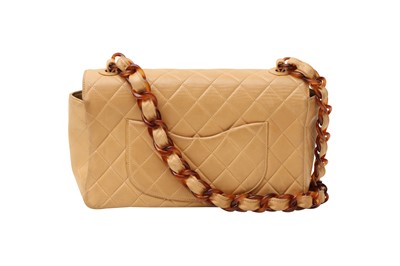 Lot 293 - Chanel Beige Resin Medium Single Flap Bag