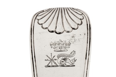 Lot 237 - Duke of Leeds – A pair of good George III sterling silver basting spoons, London 1817 by William Eley and William Fearn