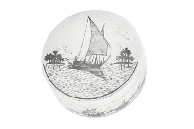 Lot 175 - An early 20th century Iraqi silver and niello small box, Omara circa 1930