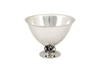Lot 275 - A mid-20th century Danish sterling silver footed bowl, Copenhagen post-1945 designed by Gundorph Albertus for Georg Jensen