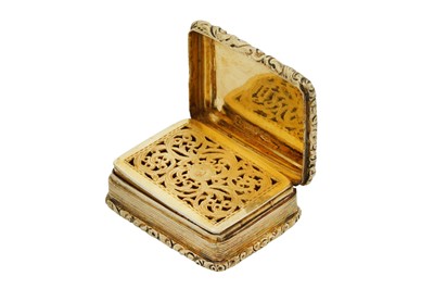 Lot 12 - A George IV sterling silver gilt vinaigrette, Birmingham 1822 by Robert Mitchell
