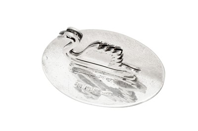 Lot 53 - A cased set of four George V novelty sterling silver menu holders, Birmingham 1912 by C & C Hodgetts