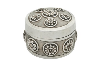 Lot 82 - A late 19th century Anglo - Indian unmarked silver box, South India possibly Madras circa 1890
