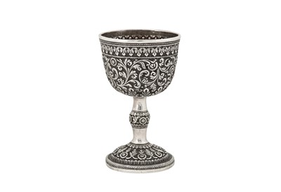 Lot 97 - A late 19th century Anglo - Indian silver small cup, Cutch with import marks for Birmingham 1891 by Colen Hewer Cheshire
