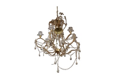 Lot 480 - A LARGE FRENCH STYLE CAGE FORM CHANDELIER