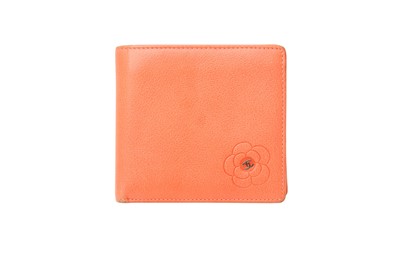 Lot 11 - Chanel Coral Camellia Bi-Fold Wallet