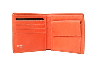 Lot 11 - Chanel Coral Camellia Bi-Fold Wallet