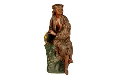 Lot 258 - A SIGNED FRENCH POLYCHROME-PATINATED BRONZE FIGURE OF THE ETHIOPIAN PRINCESS, AIDA