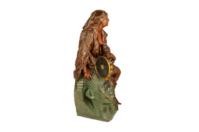 Lot 258 - A SIGNED FRENCH POLYCHROME-PATINATED BRONZE FIGURE OF THE ETHIOPIAN PRINCESS, AIDA