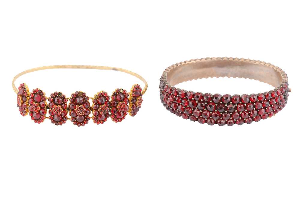 Lot 53 - TWO GARNET BANGLES