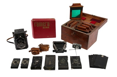Lot 374 - Kowa Ramera & Various Folding Cameras.