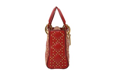 Lot 44 - Christian Dior Red Studded Mini Lady Dior Bag