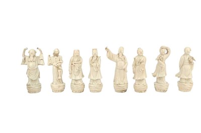Lot 289 - A SET OF EIGHT CHINESE POTTERY FIGURES OF IMMORTALS, 20TH CENTURY