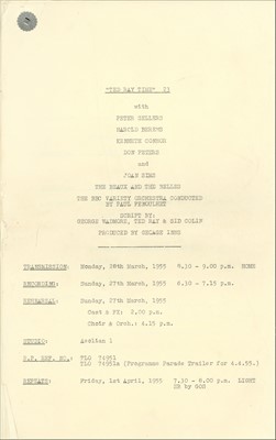 Lot 197 - Radio Script.- Ted Ray Time