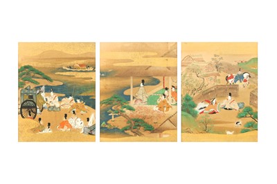 Lot 1030 - THREE JAPANESE TOSA SCHOOL PAINTINGS