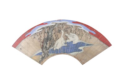 Lot 699 - A JAPANESE FAN PAINTING