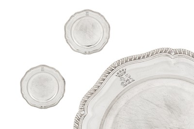 Lot 72 - Maharaja Sir Duleep Singh - A pair of George III sterling silver dinner plates, London 1807 by Robert Garrard I (reg. 11th Aug 1802)