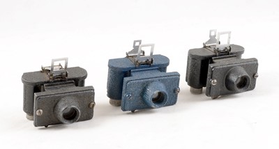 Lot 226 - A Blue and Two Black Merlin Sub-Miniature Cameras.