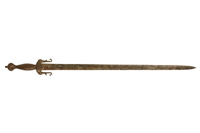 Lot 245 - A LONG NASRID-REVIVAL SWORD WITH ELEPHANT-SHAPED QUILLONS