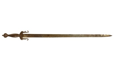 Lot 245 - A LONG NASRID-REVIVAL SWORD WITH ELEPHANT-SHAPED QUILLONS