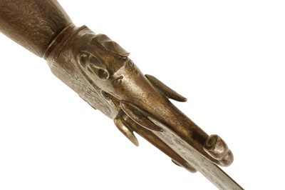 Lot 245 - A LONG NASRID-REVIVAL SWORD WITH ELEPHANT-SHAPED QUILLONS
