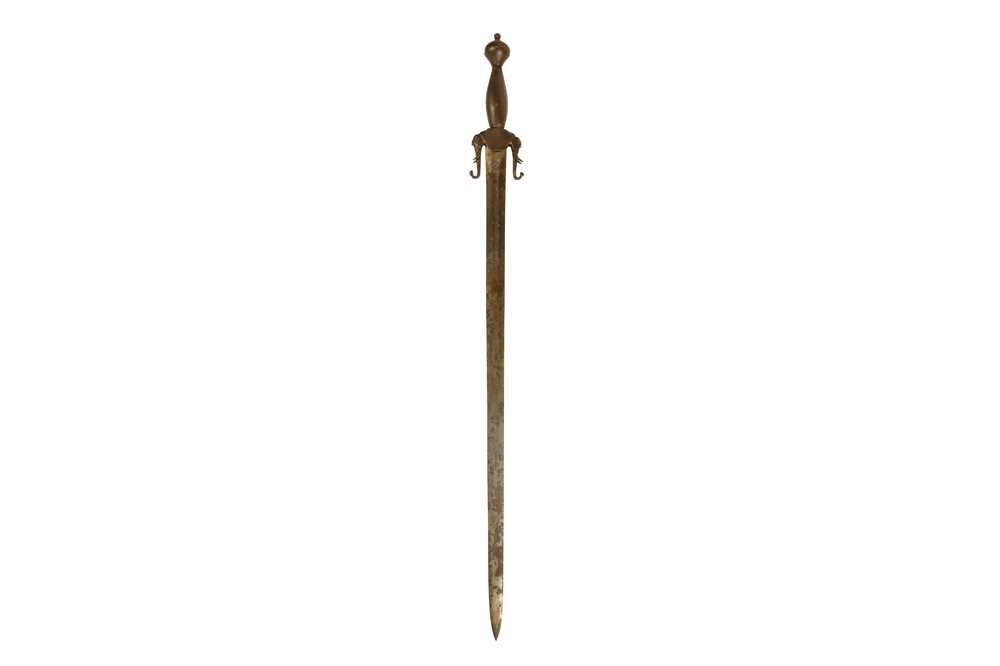 Lot 245 - A LONG NASRID-REVIVAL SWORD WITH ELEPHANT-SHAPED QUILLONS