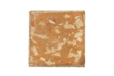 Lot 50 - AN INDIAN POTTERY TILE WITH VEGETAL MEANDERS