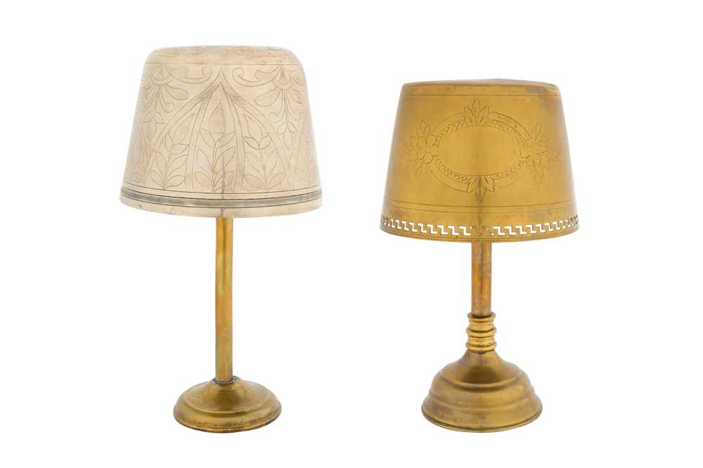Lot 294 - TWO EGYPTIAN ENGRAVED FEZ HAT STANDS
