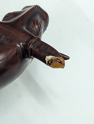 Lot 870 - A CHINESE FUZHOU (FOOCHOW) LACQUER FIGURE AND A VIETNAMESE FIGURE