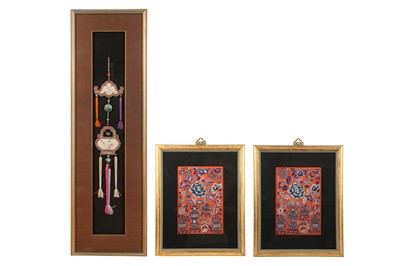 Lot 311 - THREE FRAMED CHINESE EMBROIDERIES, 19TH CENTURY