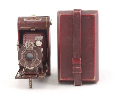 Lot 3 - Burgundy Vest Pocket Kodak Series III Camera Set.