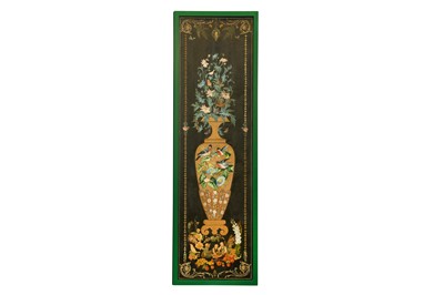 Lot 467 - A PAIR OF 19TH-CENTURY DECOUPAGE PANELS