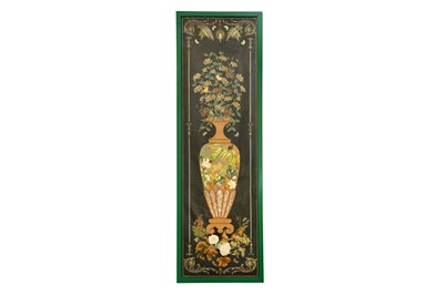 Lot 467 - A PAIR OF 19TH-CENTURY DECOUPAGE PANELS
