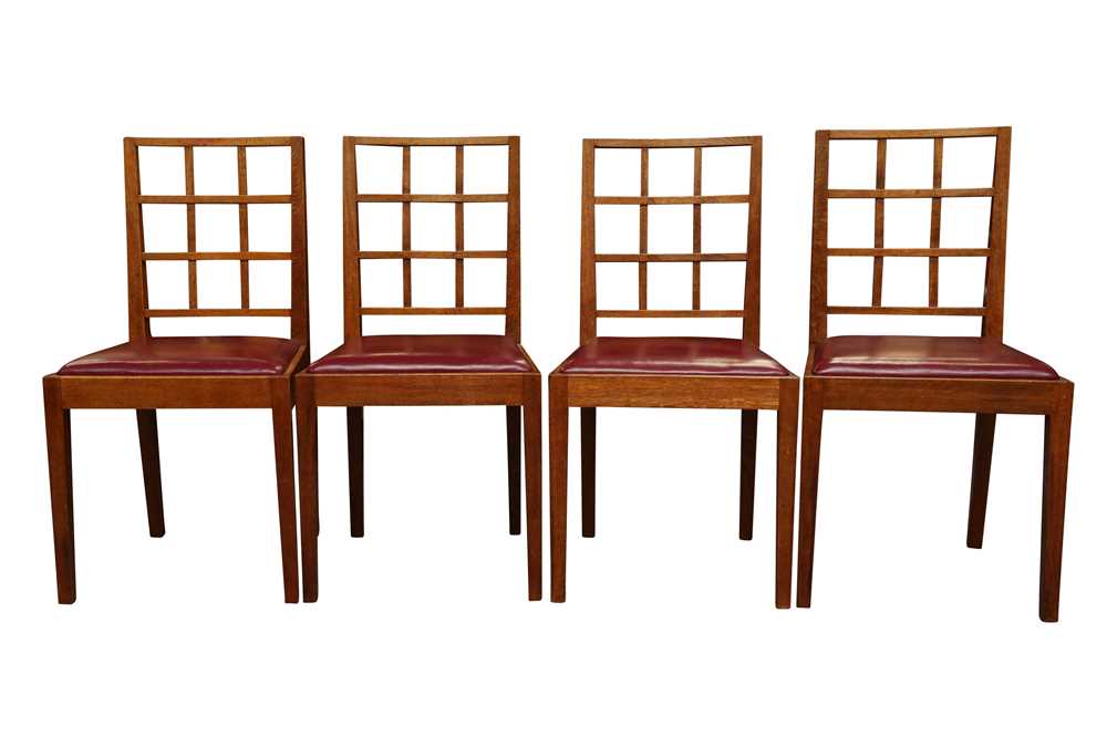 Lot 382 - A SET OF FOUR OAK COTSWOLD CHAIRS, c. 1930s-40s