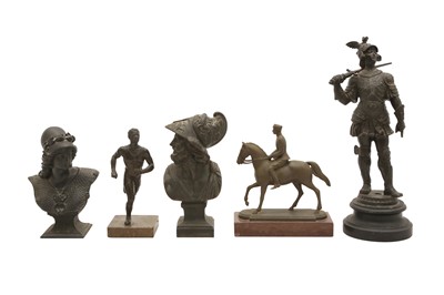 Lot 351 - A GROUP OF SPELTER FIGURES
