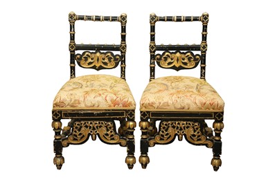 Lot 414 - A PAIR OF ELIZABETHAN REVIVAL CHAIRS