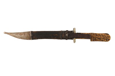 Lot 320 - A BONE-HILTED FOLDING STEEL KNIFE BY JOSEPH RODGERS & SONS