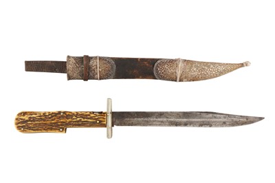 Lot 320 - A BONE-HILTED FOLDING STEEL KNIFE BY JOSEPH RODGERS & SONS