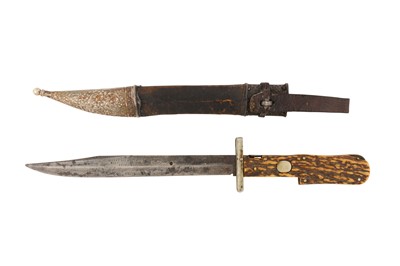 Lot 320 - A BONE-HILTED FOLDING STEEL KNIFE BY JOSEPH RODGERS & SONS