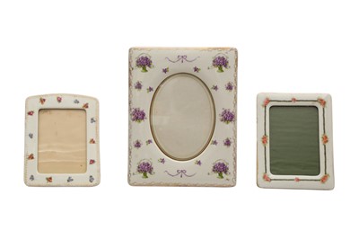 Lot 203 - A GROUP OF THREE PORCELAIN PHOTO FRAMES