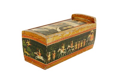 Lot 507 - A SET OF POLYCHROME-PAINTED AND LACQUERED NINETY-SIX GANJIFA PLAYING CARDS WITH LIDDED BOX