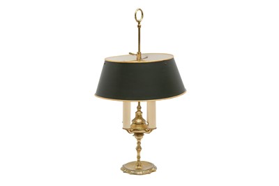 Lot 476 - A FRENCH BRASS BOUILLOTTE LAMP, LATE 19TH/EARLY 20TH CENTURY