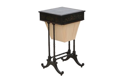 Lot 549 - A LATE 19TH CENTURY CHINOISERIE SEWING TABLE