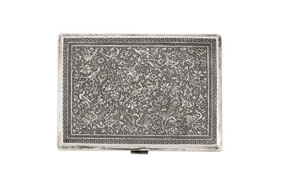 Lot 382 - A MID-20TH CENTURY PERSIAN (IRANIAN) SILVER CIGARETTE CASE