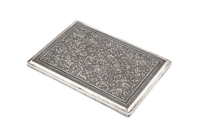 Lot 382 - A MID-20TH CENTURY PERSIAN (IRANIAN) SILVER CIGARETTE CASE