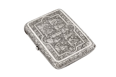 Lot 384 - AN EARLY 20TH CENTURY PERSIAN (IRANIAN) SILVER CIGARETTE CASE